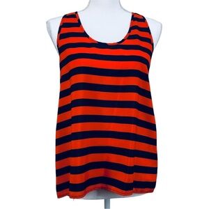 ANNABELLA / Navy Blue & Red Stripe Tank Top / Small / Emo Hipster Punk Preppy